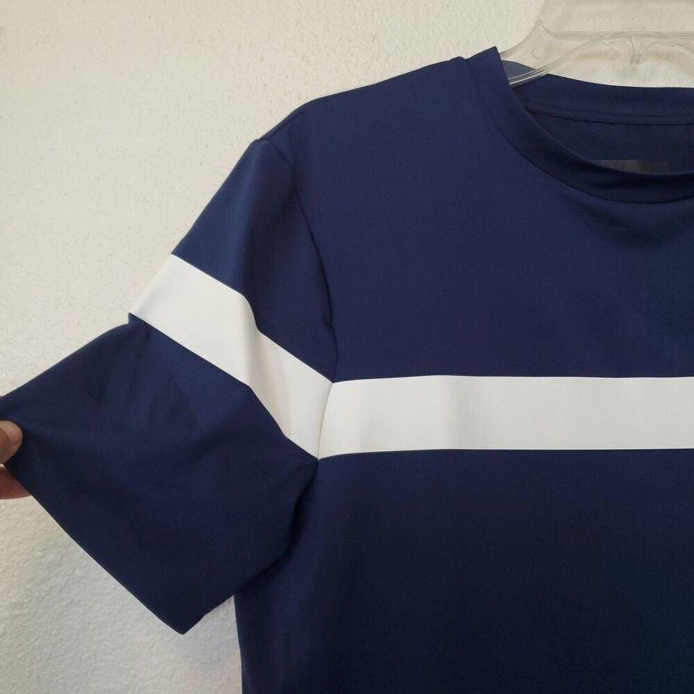 Castore T-shirt Blue Athletic Shirt Performance Golf Tennis White Line Logo Sz S - Picture 4 of 16